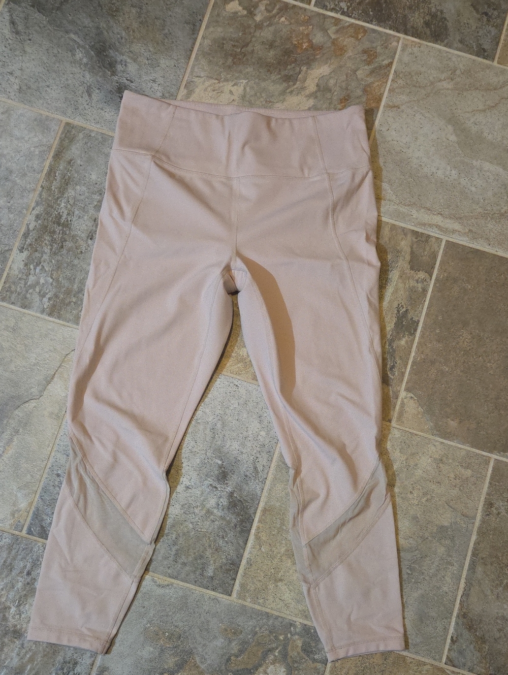 Athleta light pink eclipse 7/8 mesh tight large